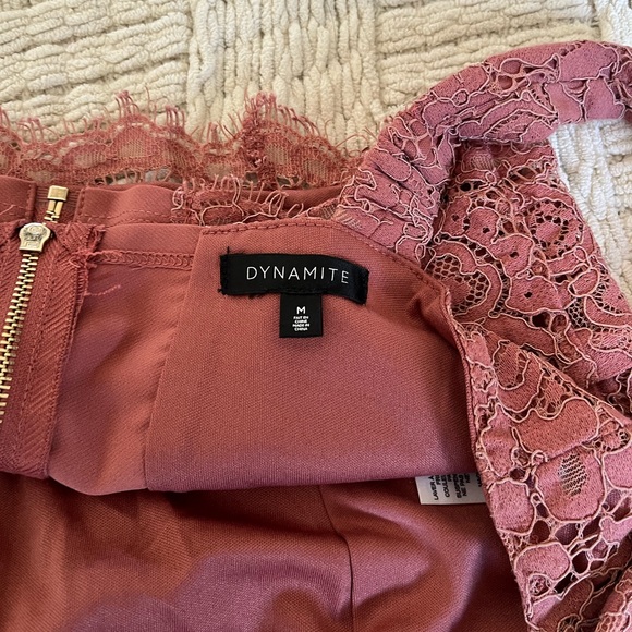 Pink lace, pencil skirt and crop set dynamite - Picture 6 of 6